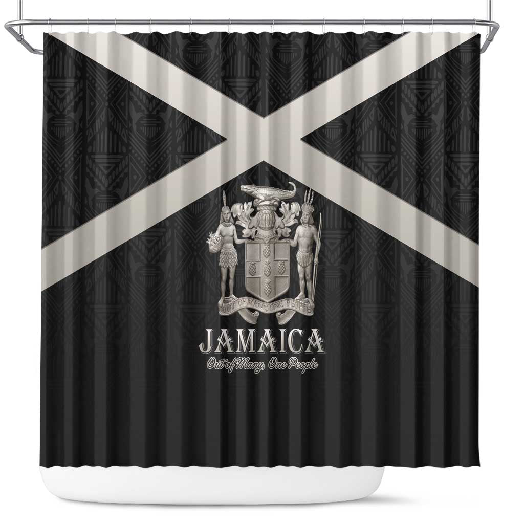 Jamaica Shower Curtain Out of Many One People Silver Color - African Pride