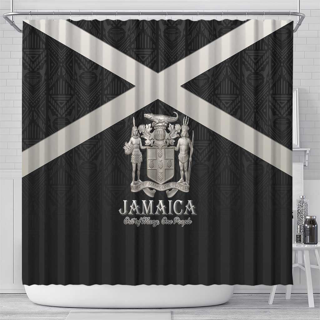 Jamaica Shower Curtain Out of Many One People Silver Color - African Pride