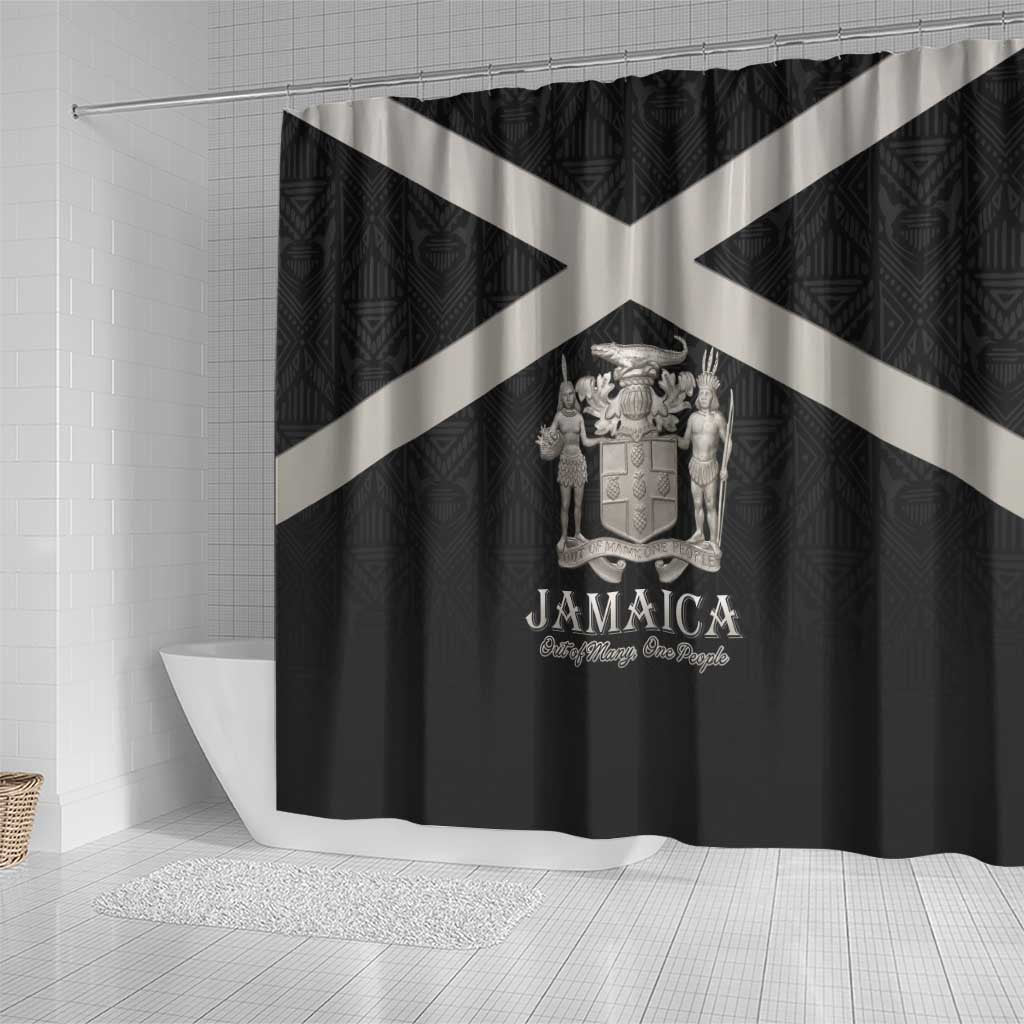 Jamaica Shower Curtain Out of Many One People Silver Color - African Pride