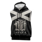 Personalized Jamaica Sleeveless Zip Hoodie Out of Many One People Silver Color - African Pride