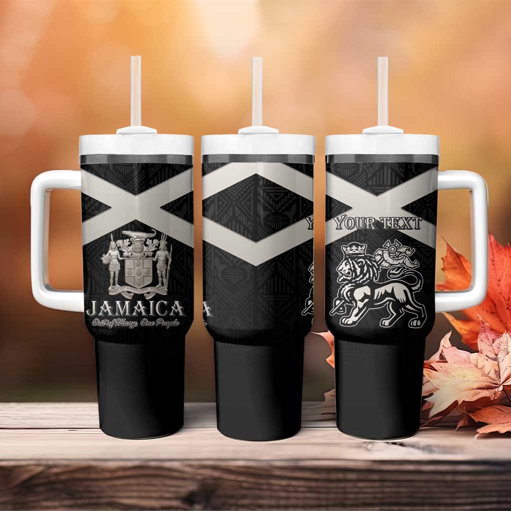 Personalized Jamaica Tumbler With Handle Out of Many One People Silver Color - African Pride