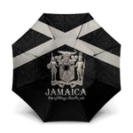 Jamaica Umbrella Coat Of Arms With Rastafarian Lion Silver Color