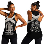 Personalized Jamaica Women Racerback Tank Out of Many One People Silver Color - African Pride