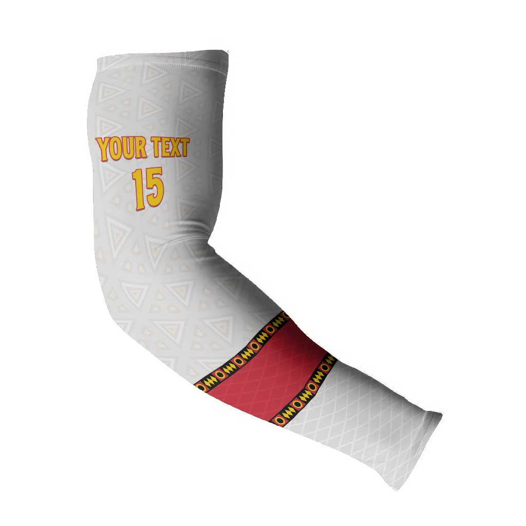 Custom Angola Football Arm Sleeves Avante Palancas Negras - White