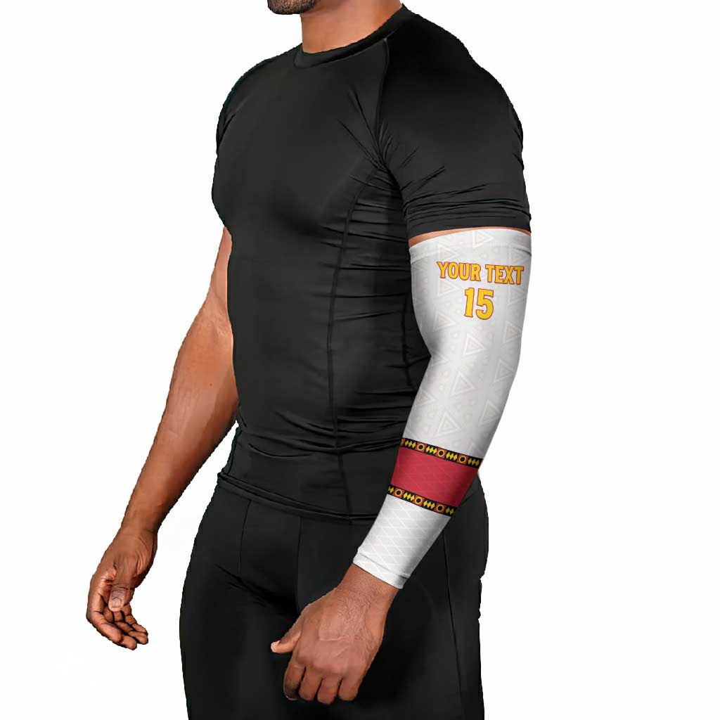 Custom Angola Football Arm Sleeves Avante Palancas Negras - White