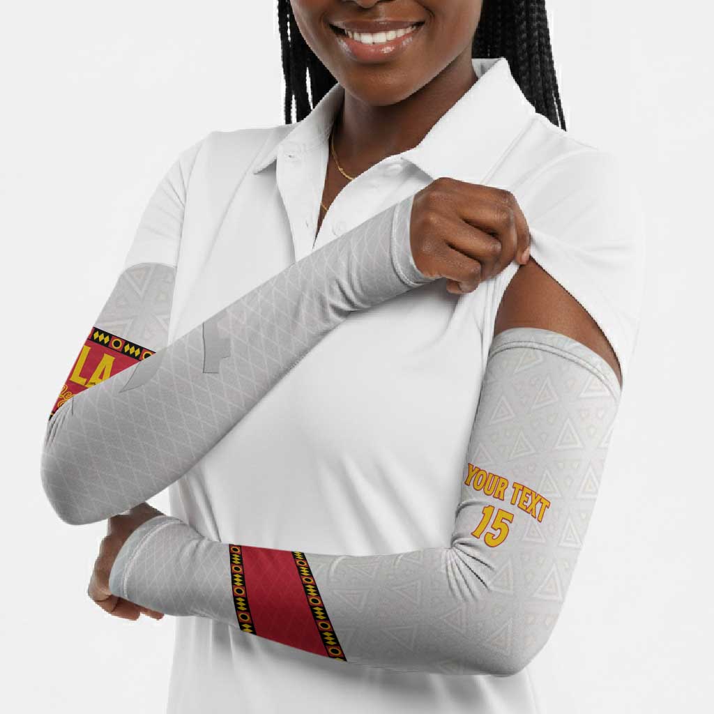 Custom Angola Football Arm Sleeves Avante Palancas Negras - White