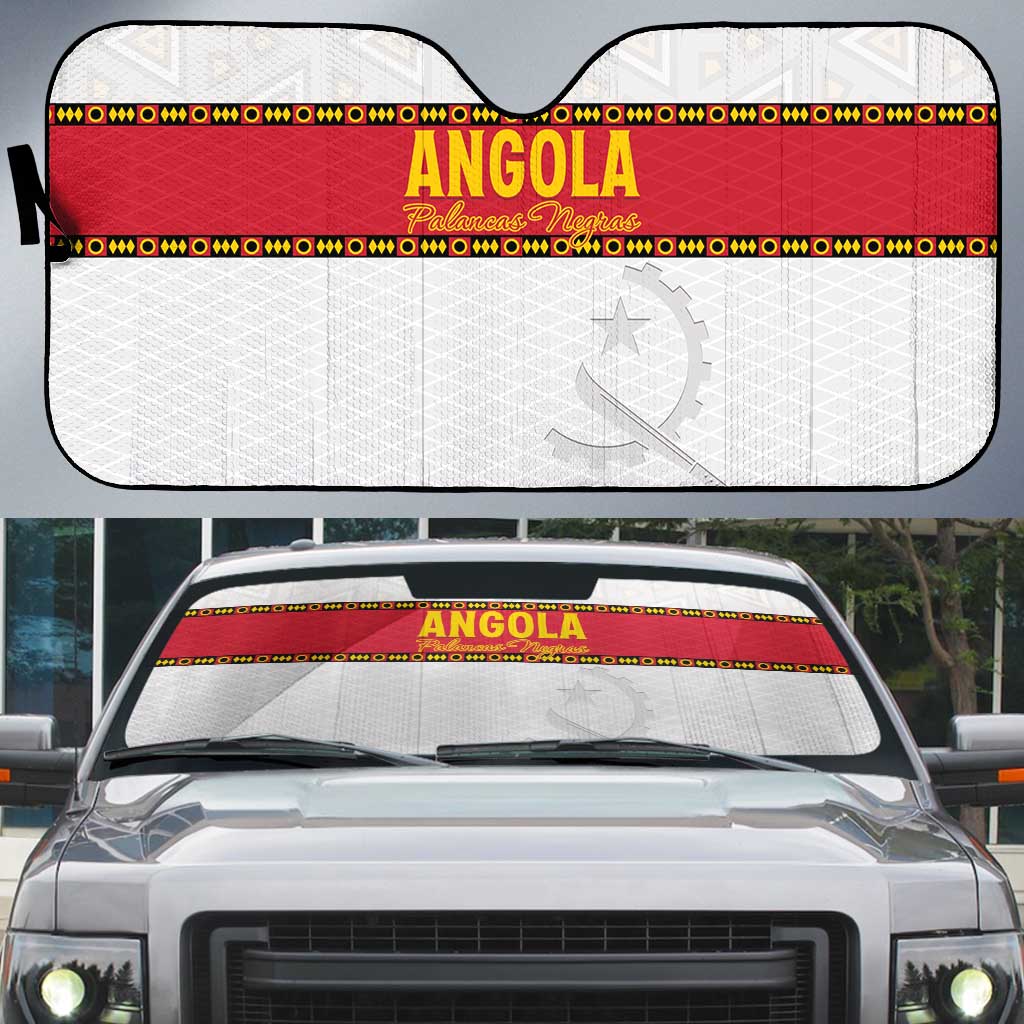 Angola Football Auto Sun Shade Avante Palancas Negras - White
