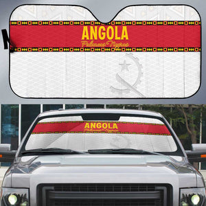 Angola Football Auto Sun Shade Avante Palancas Negras - White