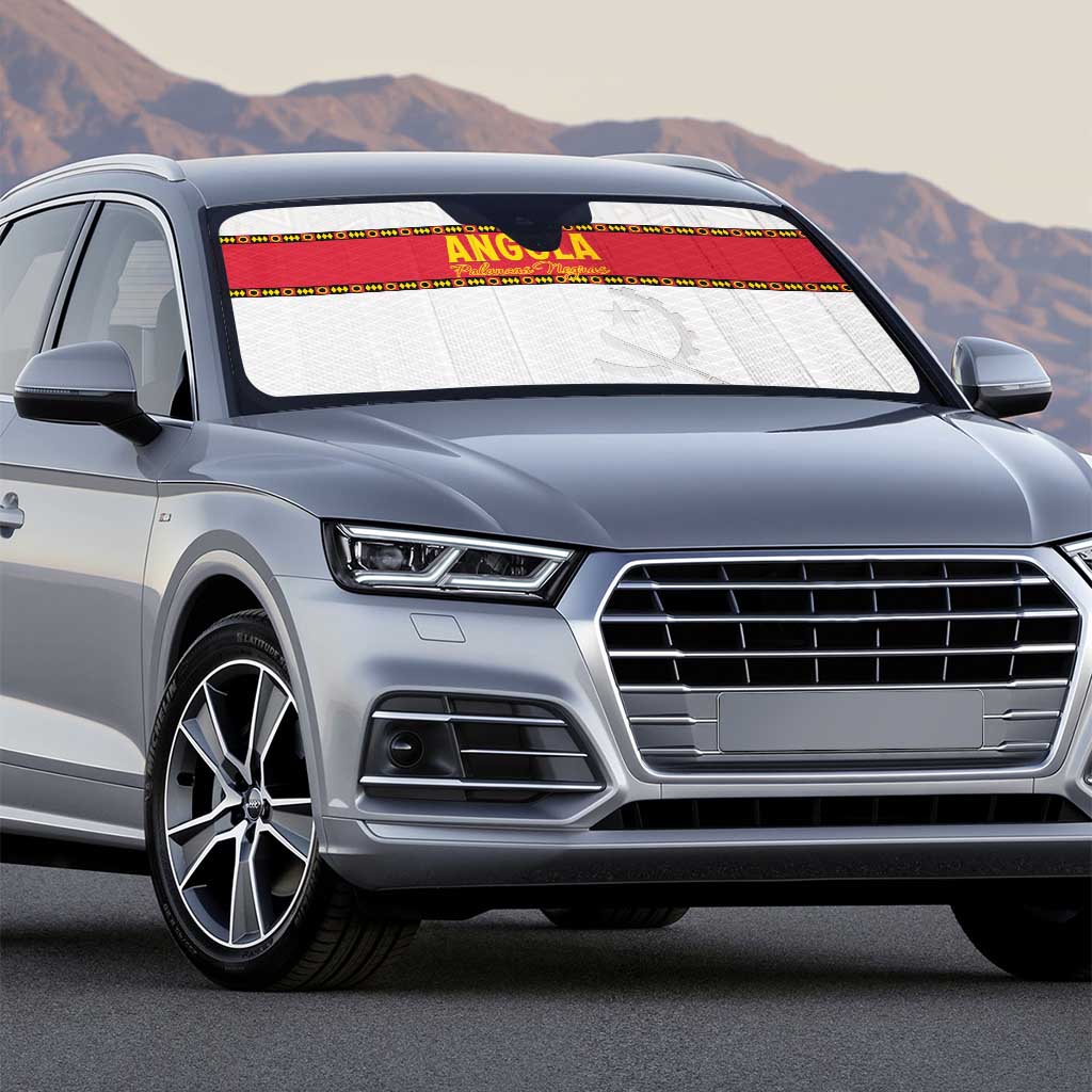 Angola Football Auto Sun Shade Avante Palancas Negras - White
