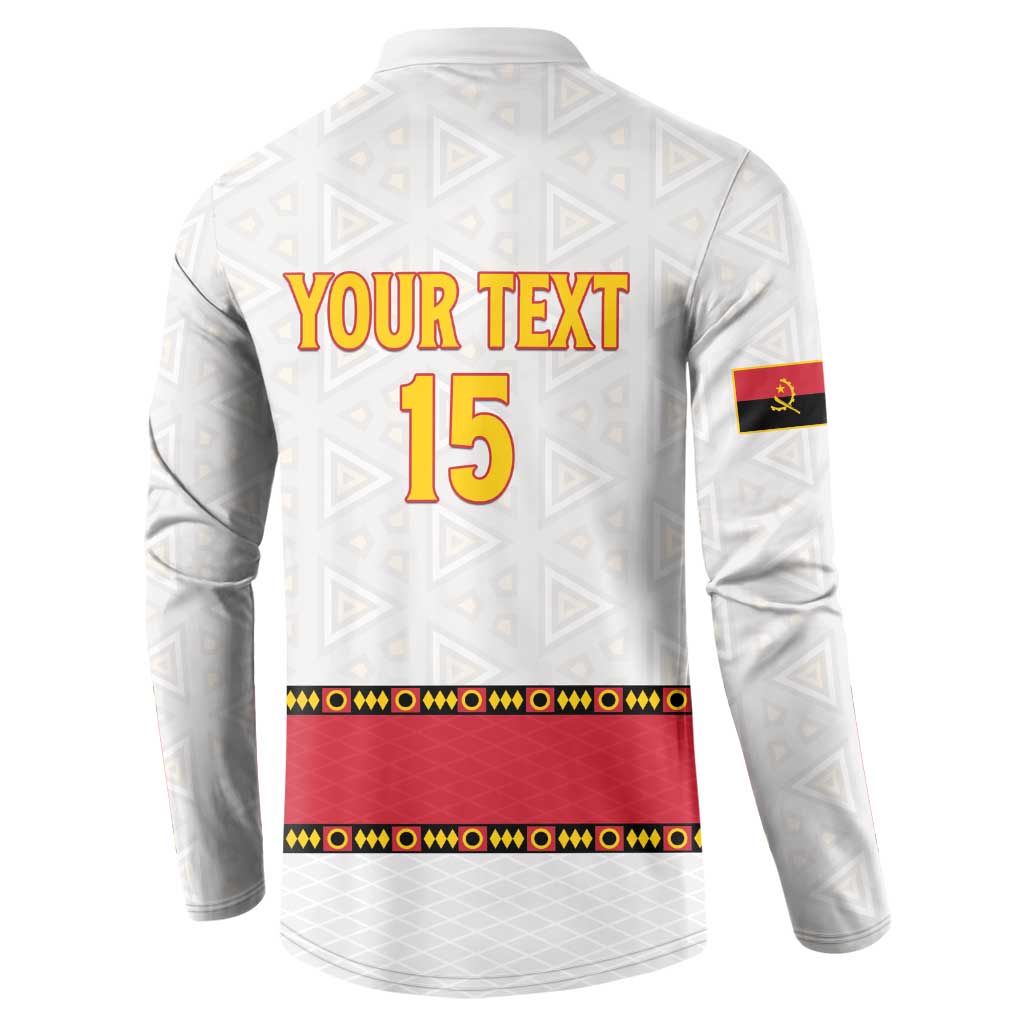 Custom Angola Football Button Sweatshirt Avante Palancas Negras - White
