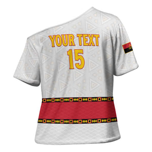 Custom Angola Football Cross Shoulder Shirt Avante Palancas Negras - White