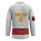Custom Angola Football Hockey Jersey Avante Palancas Negras - White