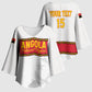 Custom Angola Football Kimono Sleeve Blouse Avante Palancas Negras - White