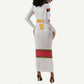Afro Angola Football Custom Long Sleeve Bodycon Dress Go Palancas Negras - African Pride