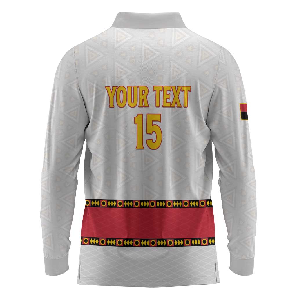 Afro Angola Football Custom Long Sleeve Polo Shirt Go Palancas Negras - African Pride