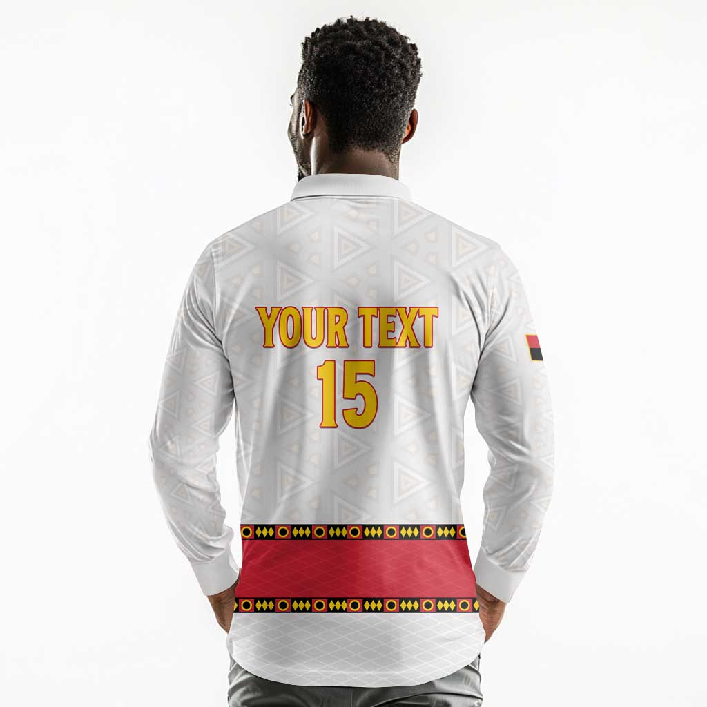 Afro Angola Football Custom Long Sleeve Polo Shirt Go Palancas Negras - African Pride