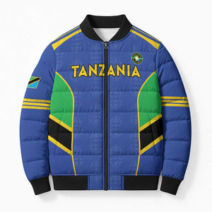 Custom Tanzania Football Bomber Puffer Jacket Go Taifa Stars Go