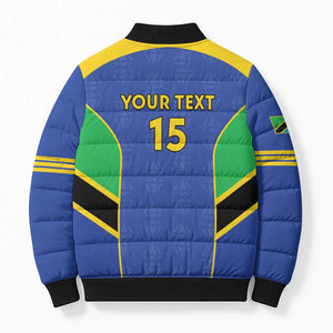 Custom Tanzania Football Bomber Puffer Jacket Go Taifa Stars Go