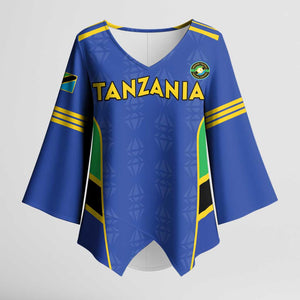 Custom Tanzania Football Kimono Sleeve Blouse Go Taifa Stars Go