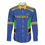 Afro Tanzania Football Custom Long Sleeve Button Shirt Go Taifa Stars Go - African Pride