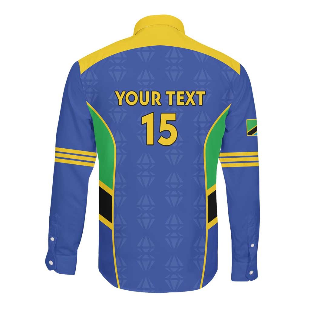 Afro Tanzania Football Custom Long Sleeve Button Shirt Go Taifa Stars Go - African Pride