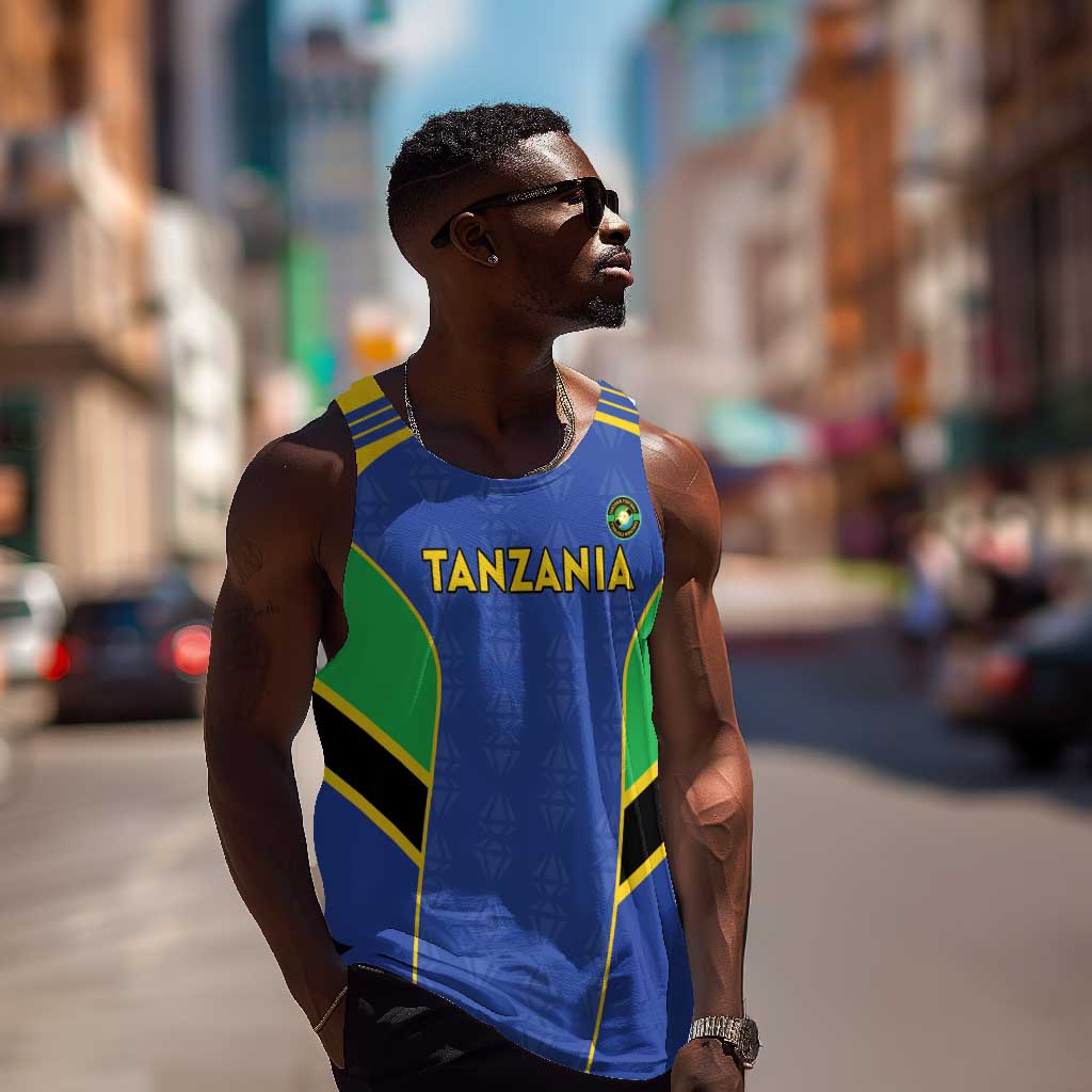 Afro Tanzania Football Custom Men Tank Top Go Taifa Stars Go - African Pride