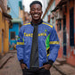 Afro Tanzania Football Custom Sleeve Zip Bomber Jacket Go Taifa Stars Go - African Pride