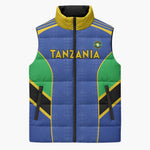Custom Tanzania Football Sleeveless Puffer Jacket Go Taifa Stars Go