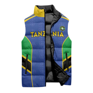 Custom Tanzania Football Sleeveless Puffer Jacket Go Taifa Stars Go