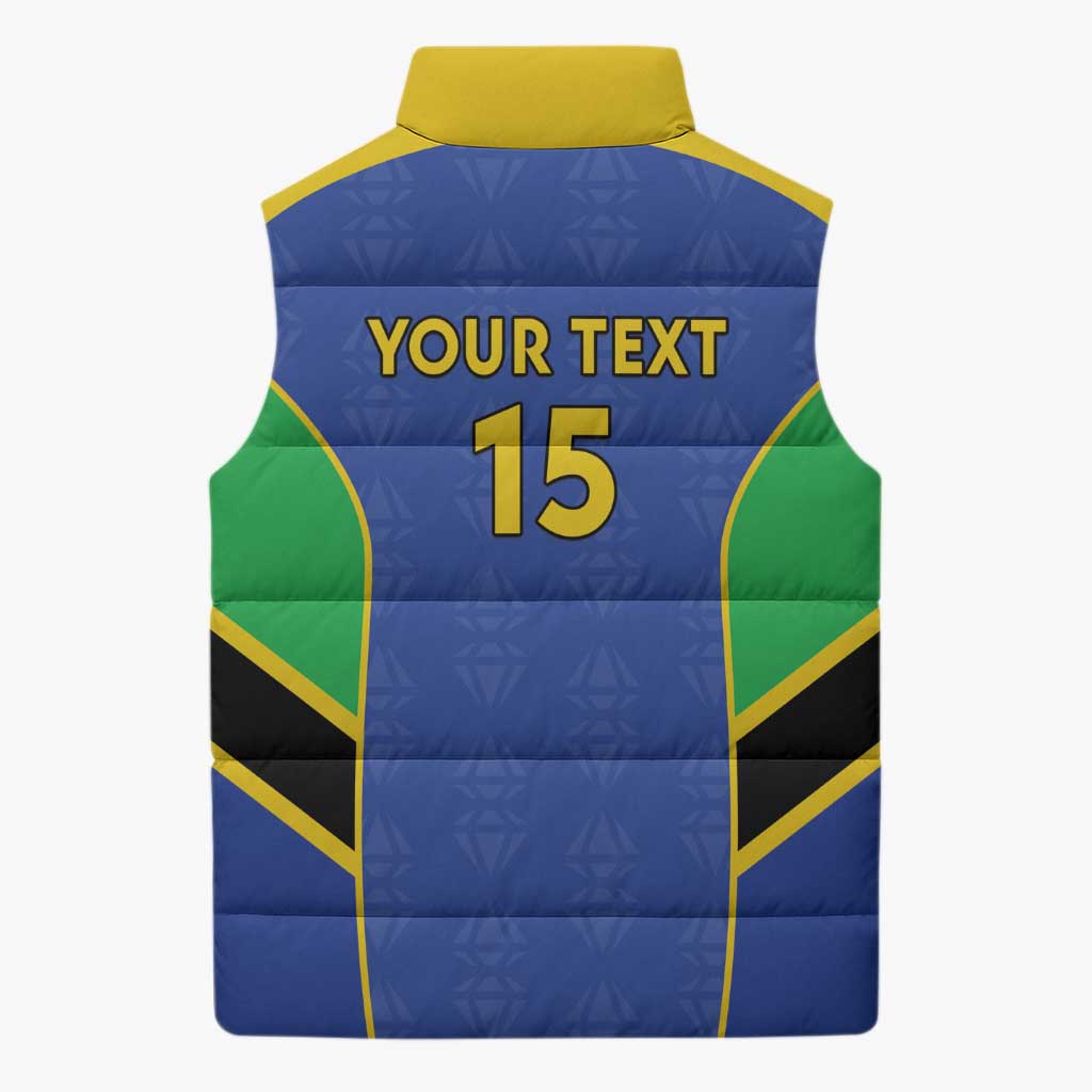 Custom Tanzania Football Sleeveless Puffer Jacket Go Taifa Stars Go