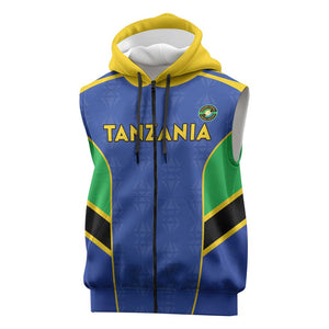 Afro Tanzania Football Custom Sleeveless Zip Hoodie Go Taifa Stars Go - African Pride