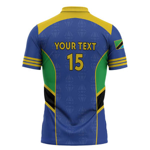 Custom Tanzania Football Zipper Polo Shirt Go Taifa Stars Go