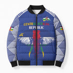 Custom Central African Republic Football Bomber Puffer Jacket Go Champions