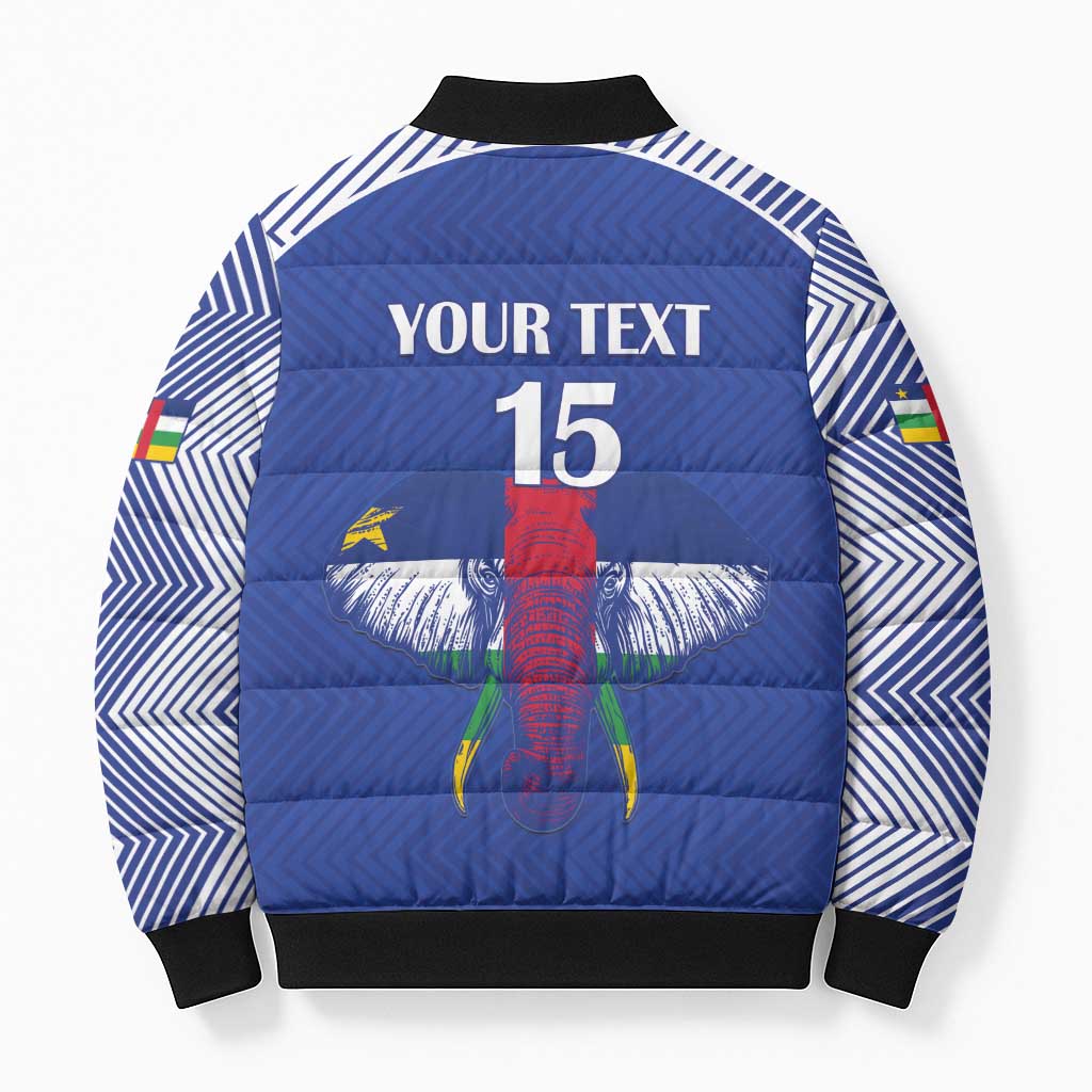 Custom Central African Republic Football Bomber Puffer Jacket Go Champions