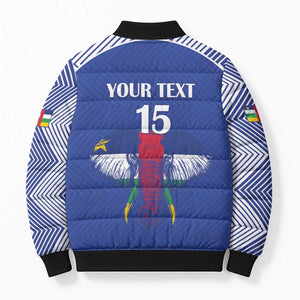 Custom Central African Republic Football Bomber Puffer Jacket Go Champions