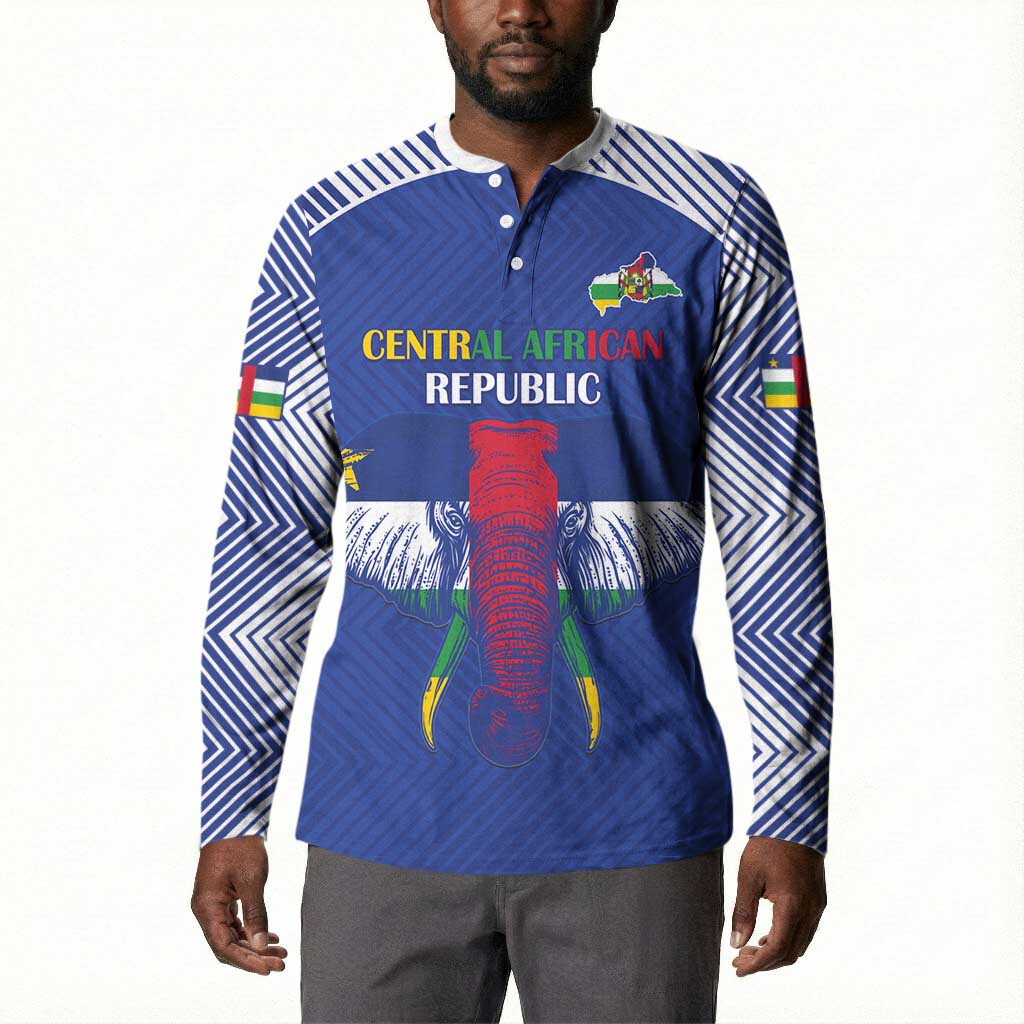 Custom Central African Republic Football Button Sweatshirt Go Champions