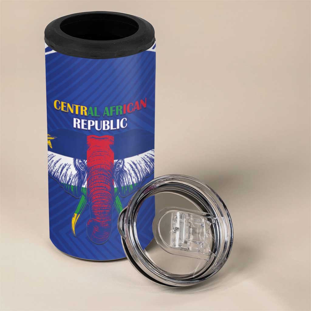 Afro Central African Republic Football Custom 4 in 1 Can Cooler Tumbler Go Champions - African Pride
