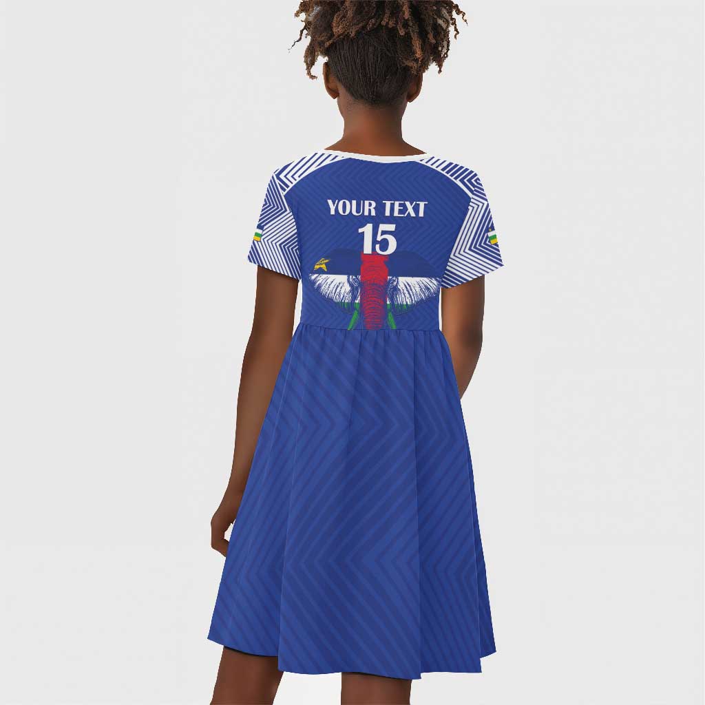 Afro Central African Republic Football Custom Kid Short Sleeve Dress Go Champions - African Pride