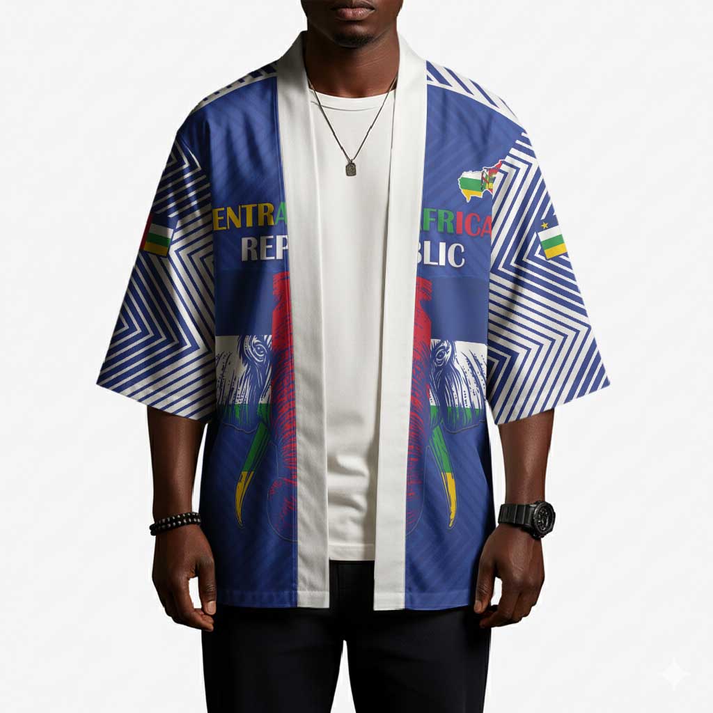 Custom Central African Republic Football Kimono Go Champions