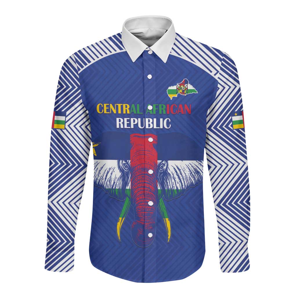Afro Central African Republic Football Custom Long Sleeve Button Shirt Go Champions - African Pride
