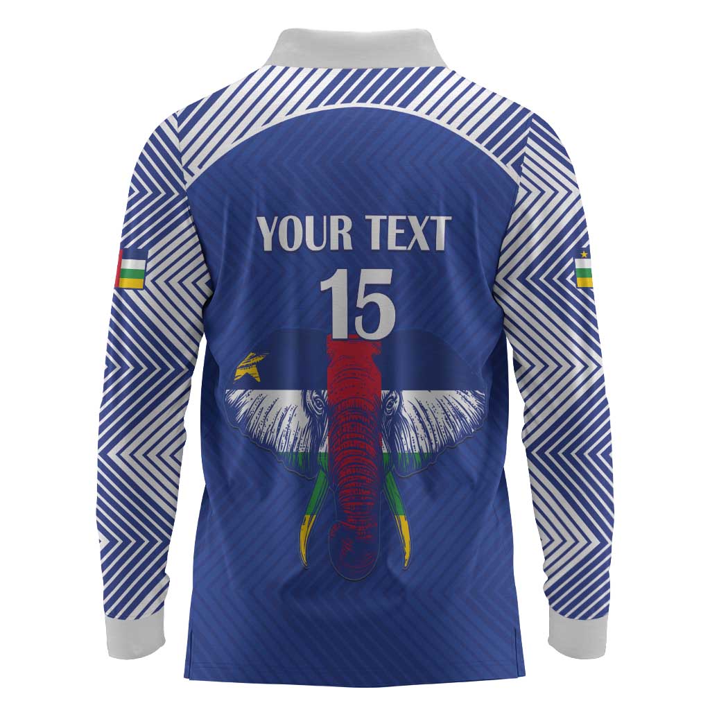 Afro Central African Republic Football Custom Long Sleeve Polo Shirt Go Champions - African Pride