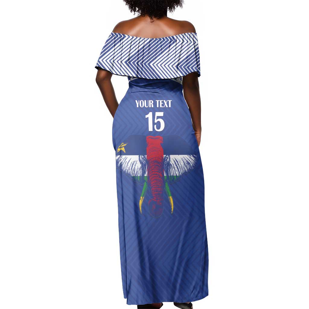 Afro Central African Republic Football Custom Off Shoulder Maxi Dress Go Champions - African Pride