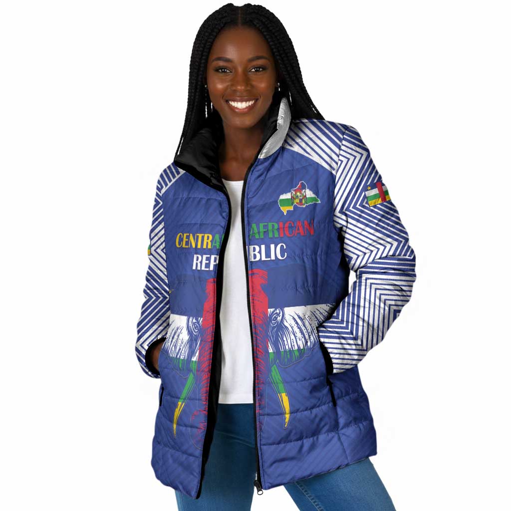 Custom Central African Republic Football Padded Jacket Go Champions