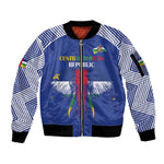 Afro Central African Republic Football Custom Sleeve Zip Bomber Jacket Go Champions - African Pride