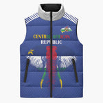 Custom Central African Republic Football Sleeveless Puffer Jacket Go Champions