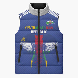 Custom Central African Republic Football Sleeveless Puffer Jacket Go Champions