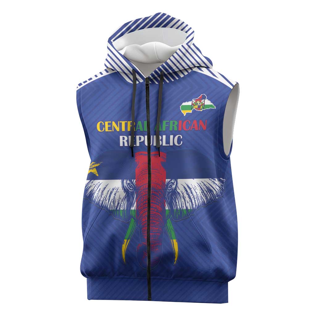 Afro Central African Republic Football Custom Sleeveless Zip Hoodie Go Champions - African Pride
