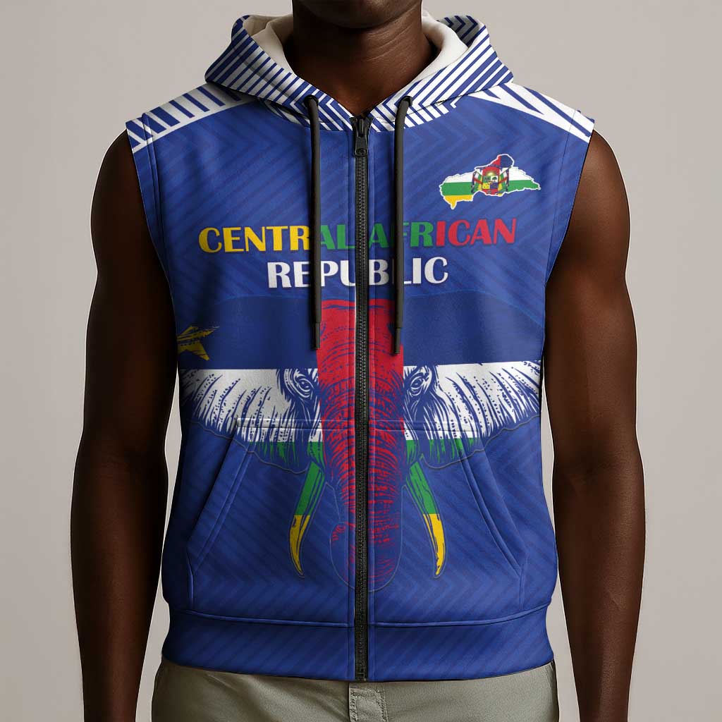Afro Central African Republic Football Custom Sleeveless Zip Hoodie Go Champions - African Pride