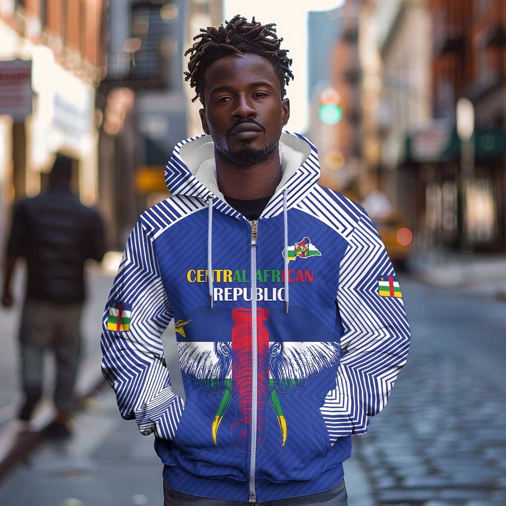Afro Central African Republic Football Custom Zip Hoodie Go Champions - African Pride