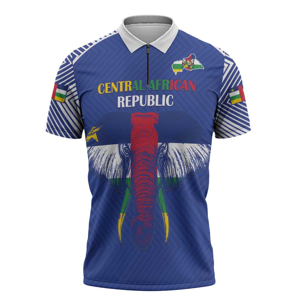 Custom Central African Republic Football Zipper Polo Shirt Go Champions